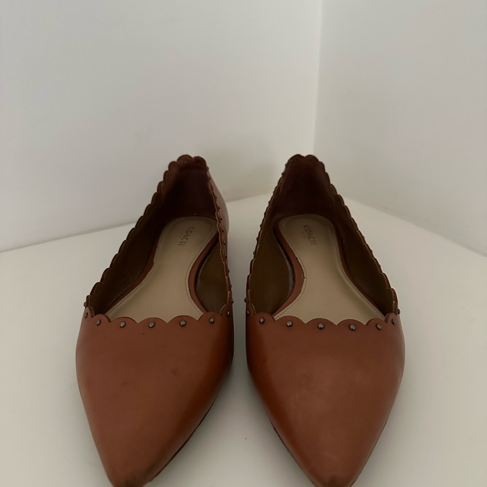 Coach Brown Jill Scalloped Loafers